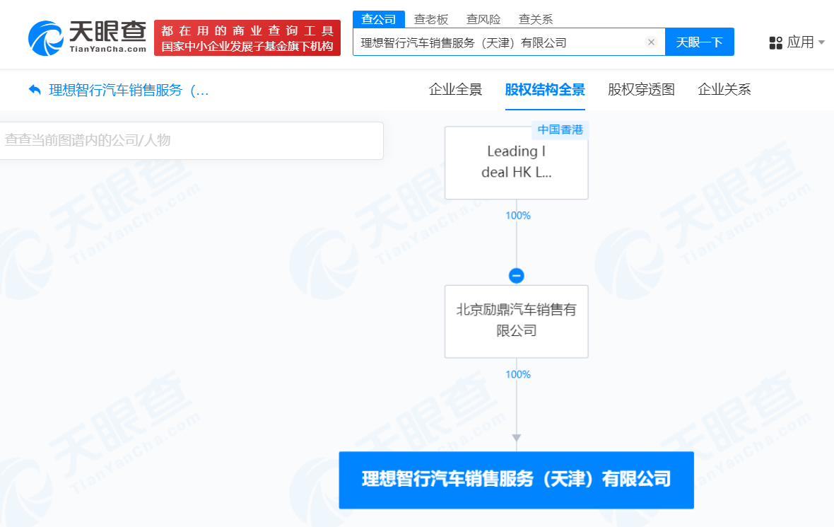 理想汽車加速布局天津市場，新設(shè)銷售服務(wù)公司拓展二手車業(yè)務(wù)